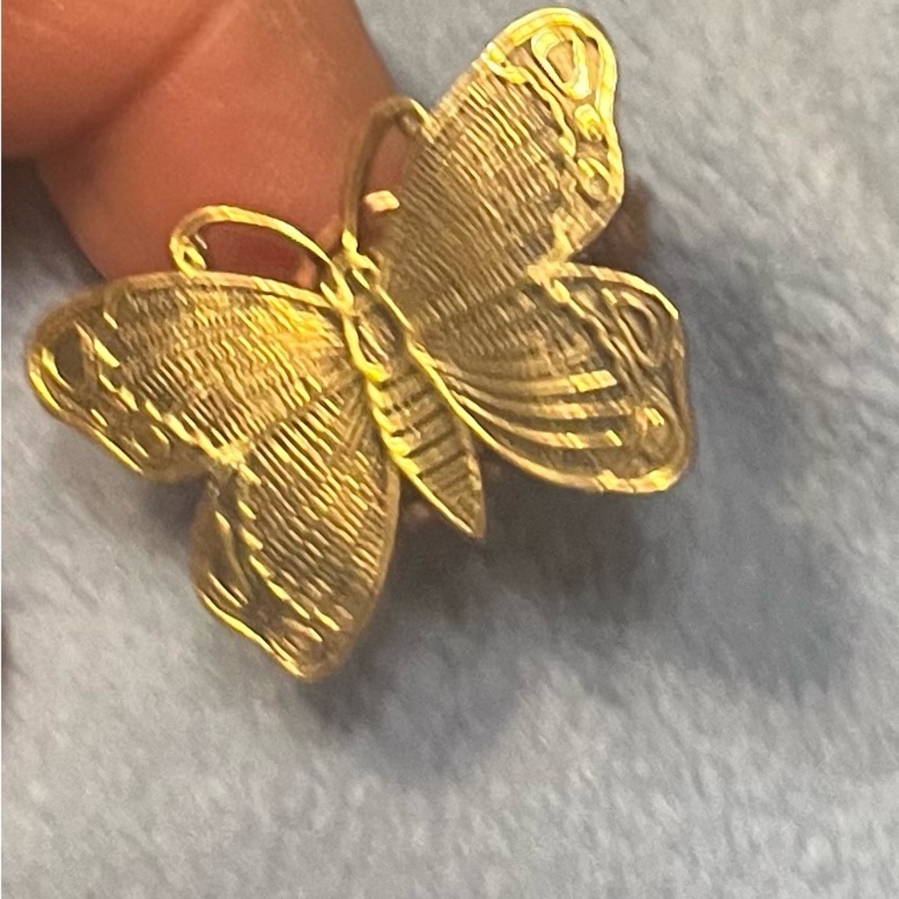 Vintage Gold tone  Butterfly ring